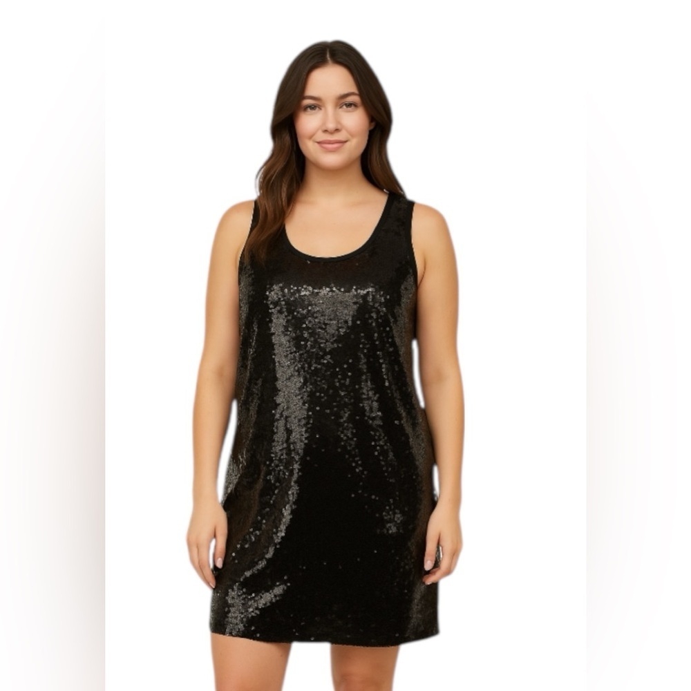 H&M Black sequin mini dress size 12 party cocktail sparkly